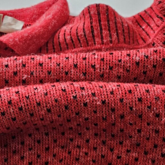 Ellesse Sweater Women 18/XL Red Black LS Vintage Preppy Wool Blend 1/4 Zip Boho - Picture 14 of 15